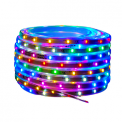 LED跑马灯带户外 彩色节日氛围流水灯条室外防水变色高亮招牌霓虹软灯条 220V 六彩48灯